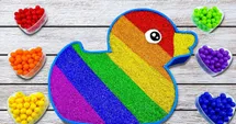 Rainbow Duck in a Colorful World