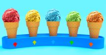 The ice cream scoops are ready for you to color!