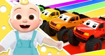 Which colorful truck do you like?