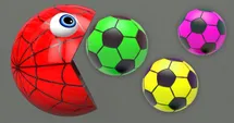 Red ball eats the green one