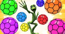Frogs Jumping with Colorful Balls