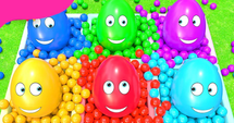 Eggs in a Colorful Ball Pool!