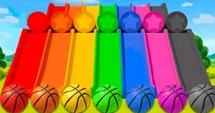 Ready, set, go down the rainbow slides.