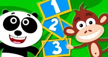 Pandas and monkeys play with numbers
