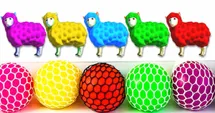 These sheep match the colorful balls perfectly.