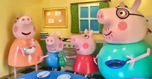 peppa family cooking together